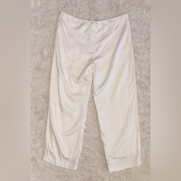 NEW HOUSE OF CB Cleo Drawstring White linen Pants Sz L - Picture 4 of 8